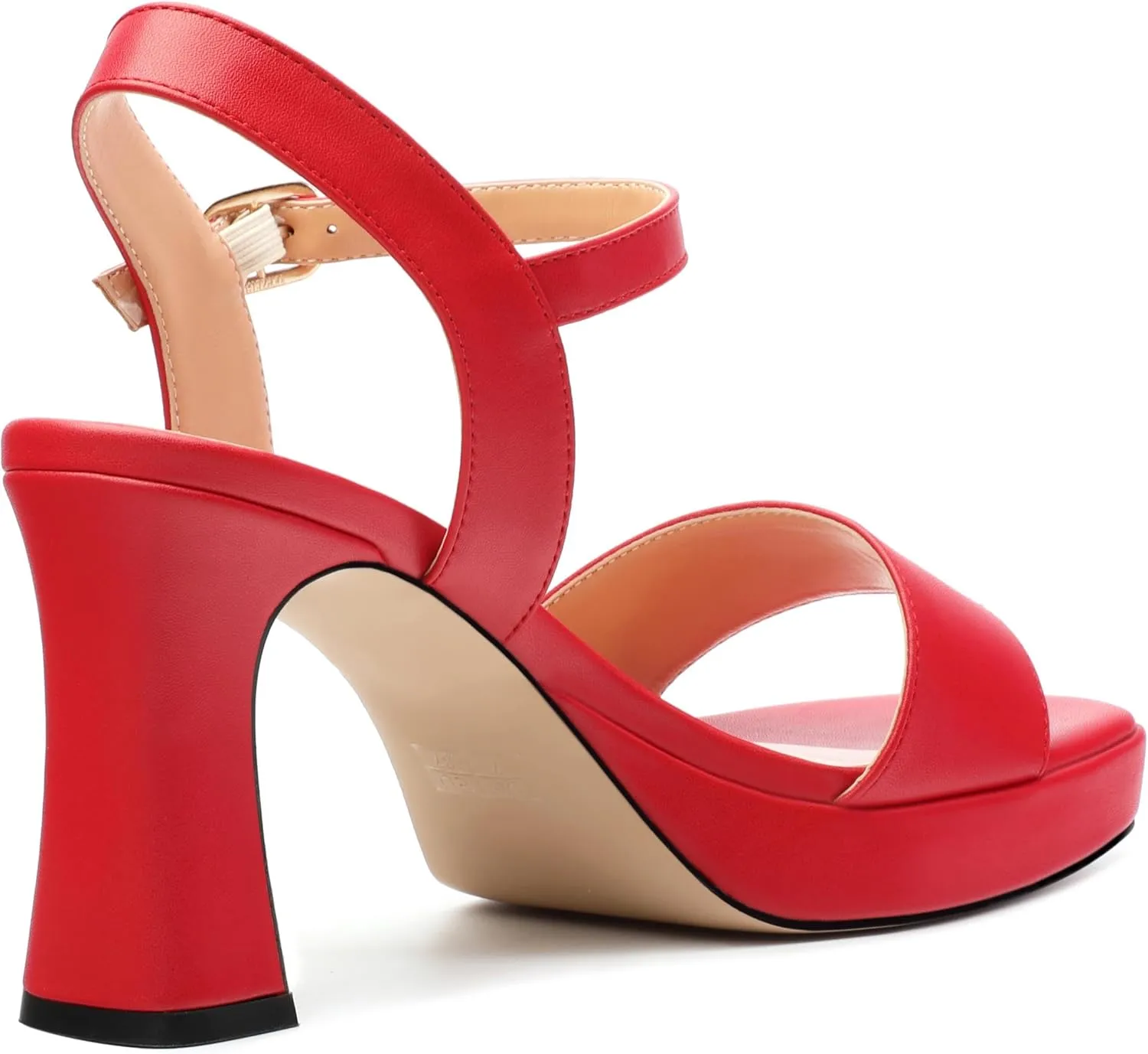 Womens Block High Heel Platform Sandals, Open Toe Ankle Strap Comfort Sandals, Womens Dressy Sandals