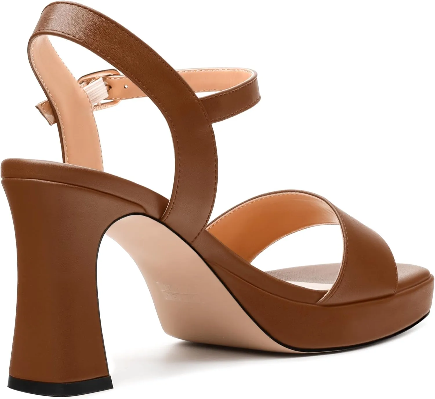 Womens Block High Heel Platform Sandals, Open Toe Ankle Strap Comfort Sandals, Womens Dressy Sandals