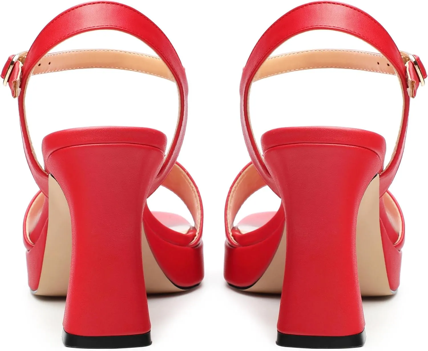 Womens Block High Heel Platform Sandals, Open Toe Ankle Strap Comfort Sandals, Womens Dressy Sandals