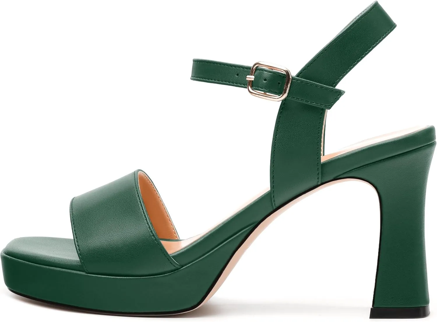 Womens Block High Heel Platform Sandals, Open Toe Ankle Strap Comfort Sandals, Womens Dressy Sandals