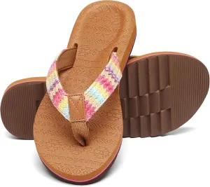 Women's Flip Flops with Arch Support - Yoga Mat Cushion Orthotic Thong Sandals for Plantar Fasciitis, Beach Walking Outdoor