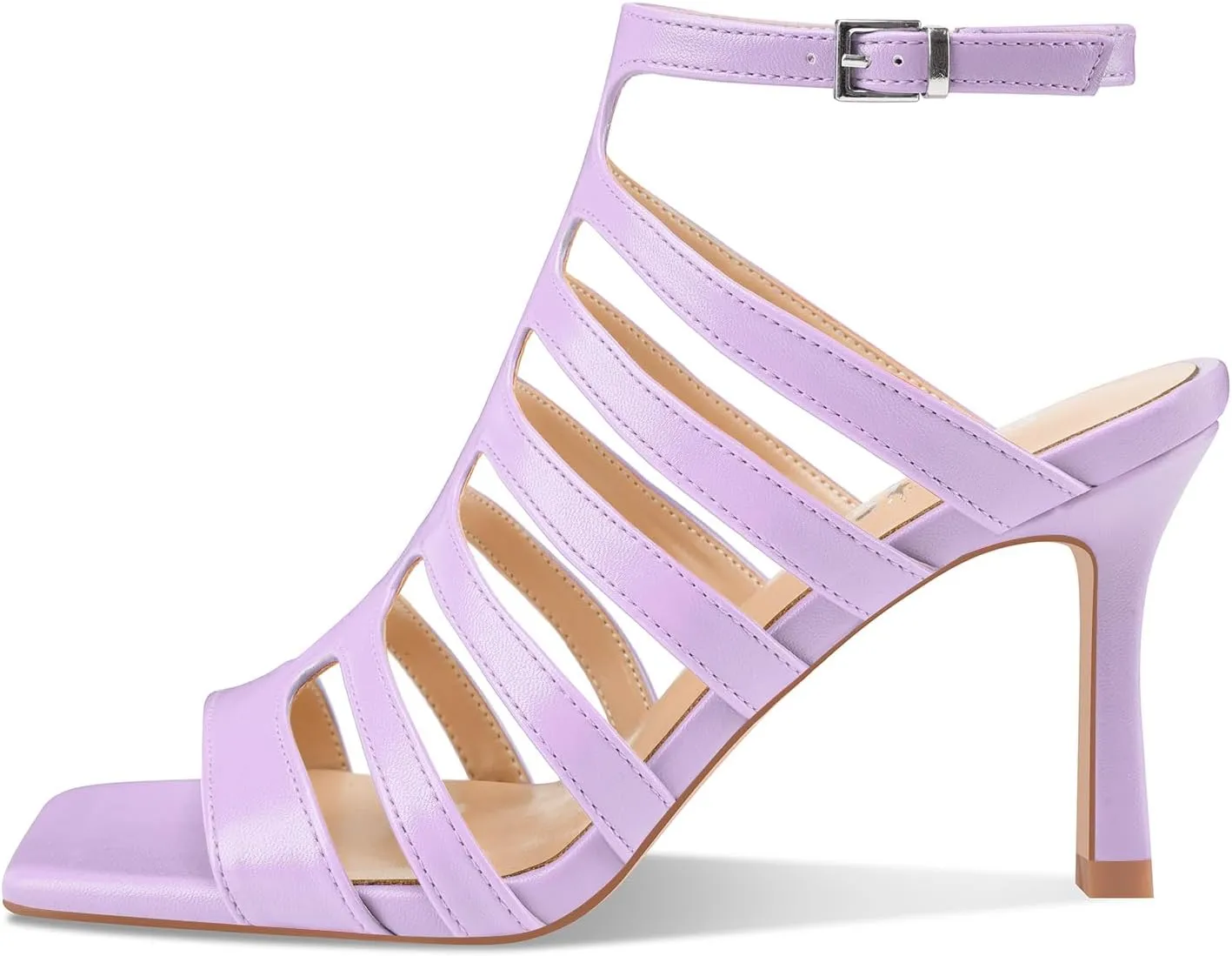 Women's High Heel Stiletto Gladiator Sandals Open Square Toe T-Strap Stilettos Cutout Hollow Dress Slingback Heels Summer Strappy Comfy Shoes for Ladies Sexy Unique