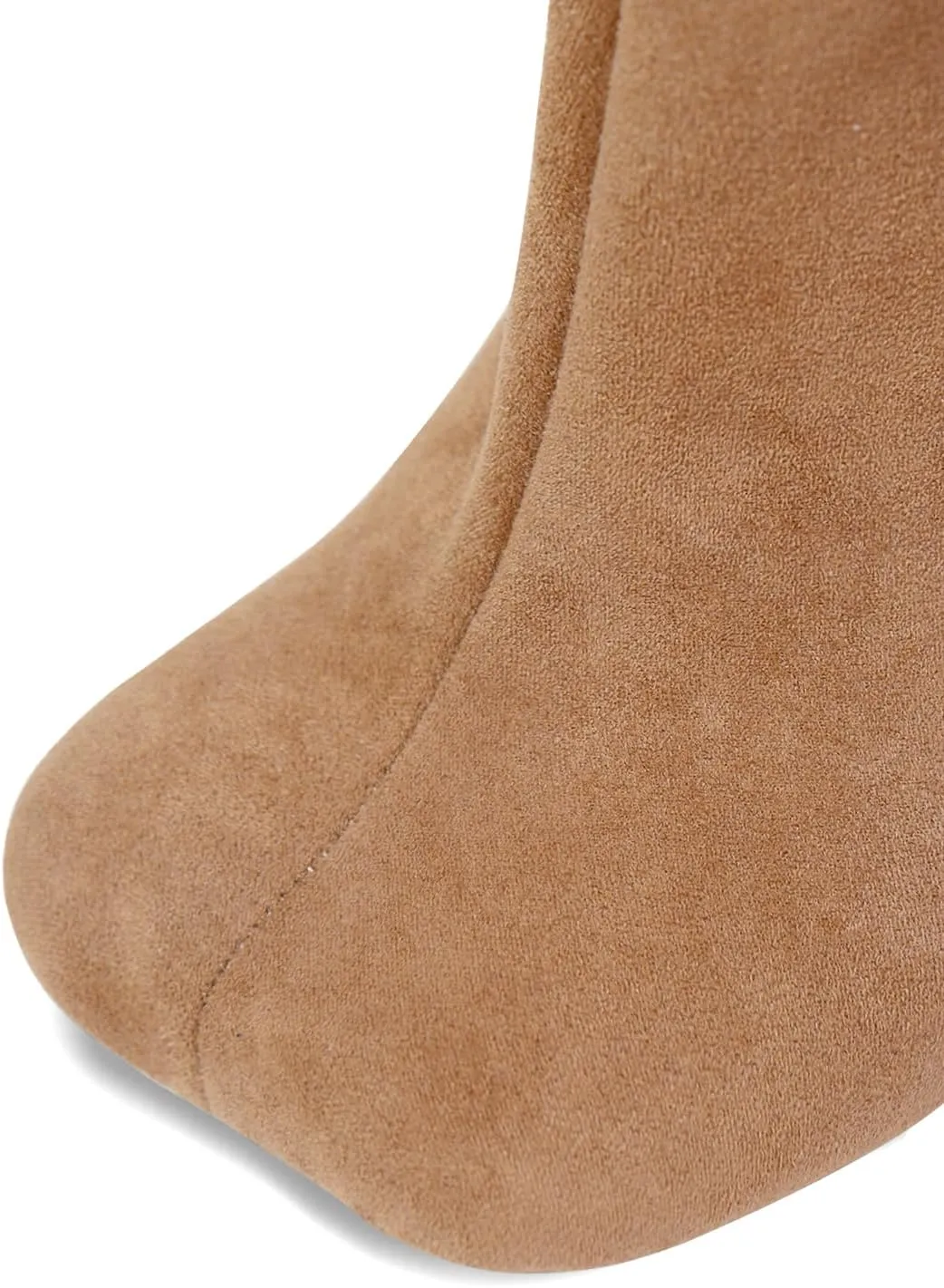 Women's Knee High Suede Boots for Women Square Toe Stiletto Heels Tall Boots Pull On High Heel Long Booties