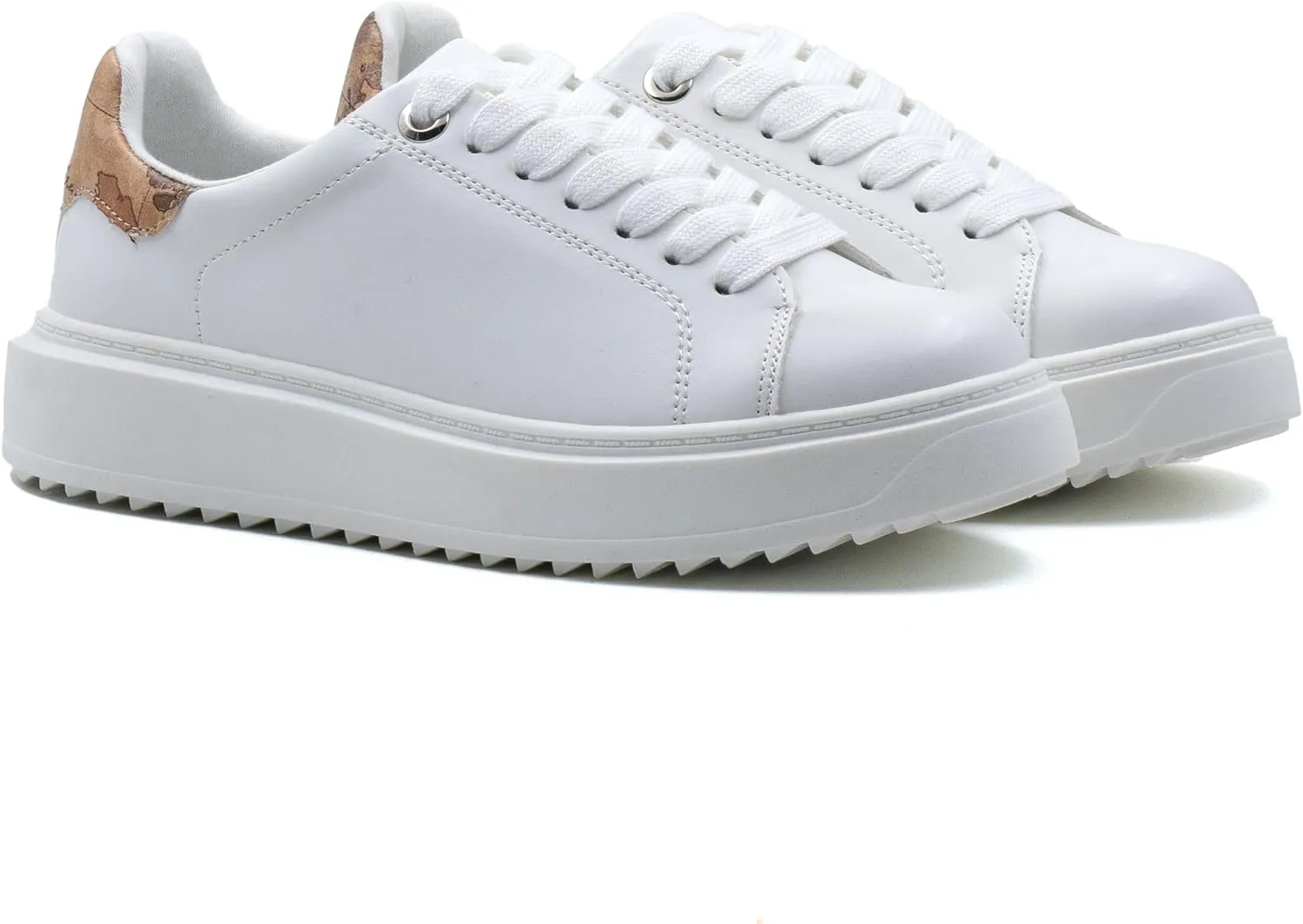 Women's Lace Up Platform Sneakers, Elevated Sole, Classic Trendy Comfortable Fashion PU Shoes