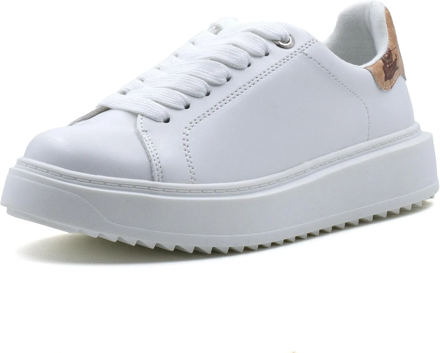 Women's Lace Up Platform Sneakers, Elevated Sole, Classic Trendy Comfortable Fashion PU Shoes