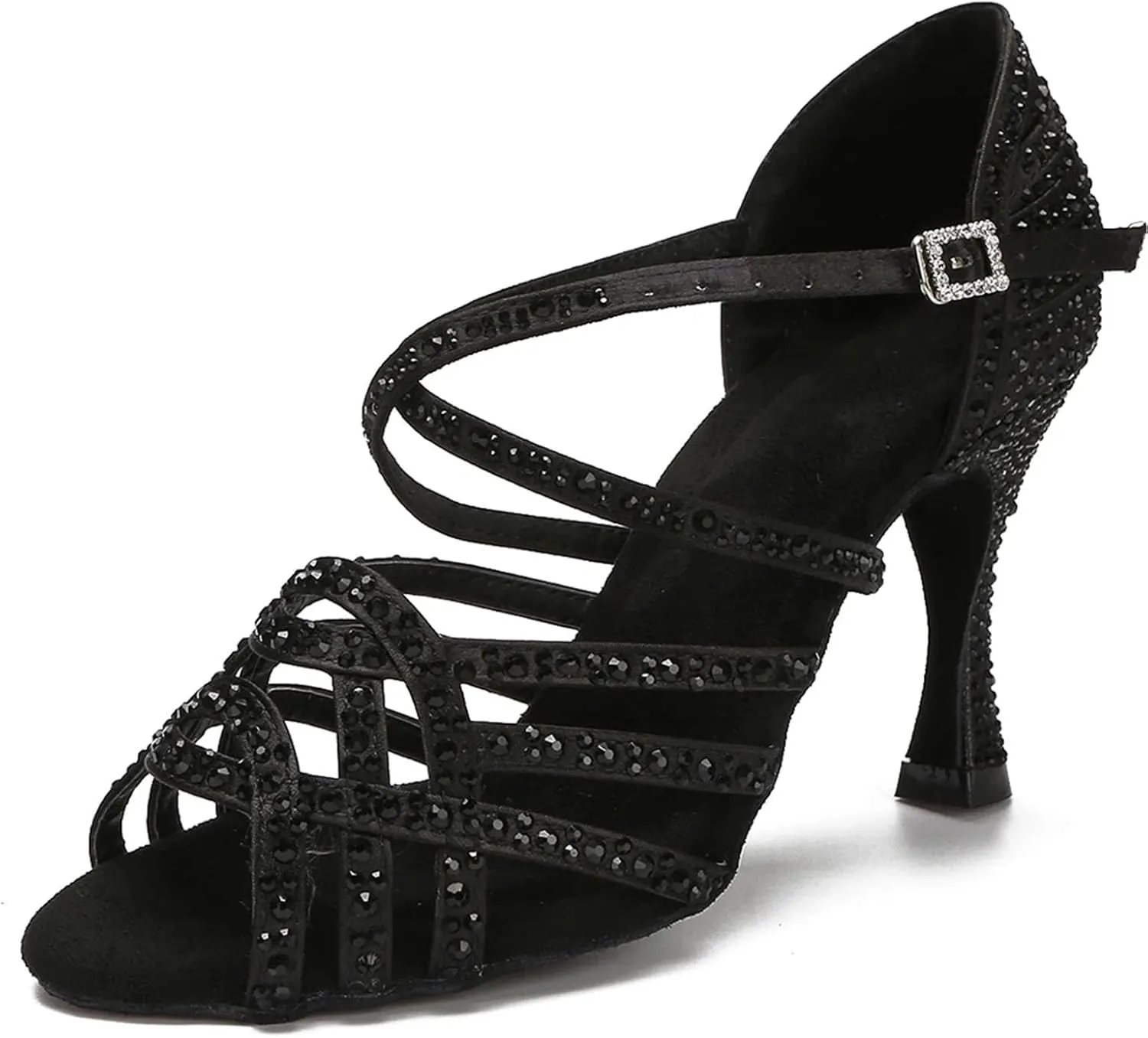 Women's Mesh Panel Stiletto Boots - Adjustable Laces for Pole Dance Rehearsals (8CM/3.15")