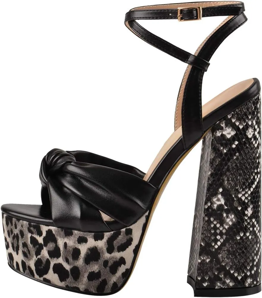 Womens Platform Sandals Peep Open Toe Chunky Block High Heels Ankle Strap Buckle Slingback Sexy Dress Sandals Shoes
