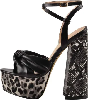 Womens Platform Sandals Peep Open Toe Chunky Block High Heels Ankle Strap Buckle Slingback Sexy Dress Sandals Shoes
