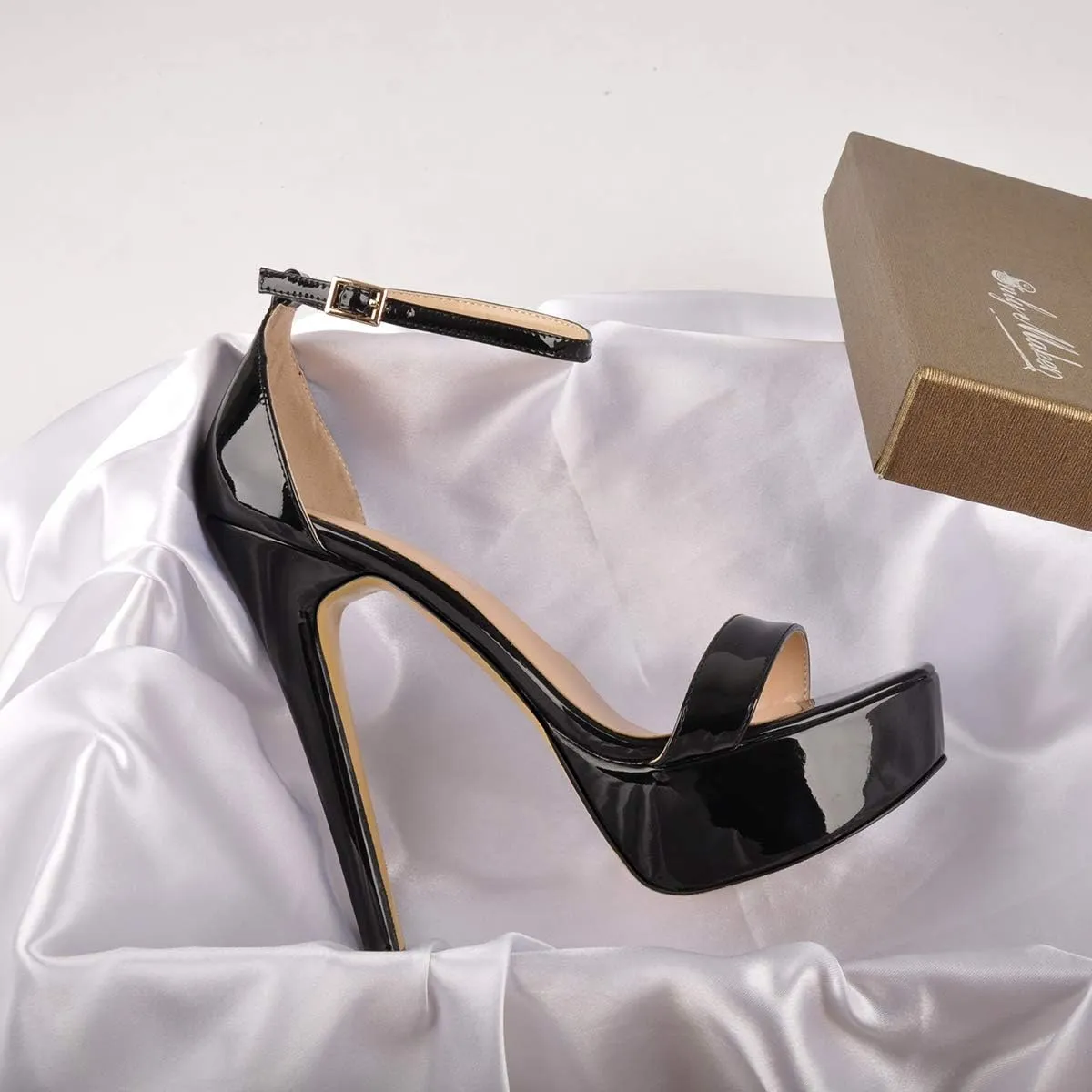 Womens Platform Sandals Peep Open Toe Chunky Block High Heels Ankle Strap Buckle Slingback Sexy Dress Sandals Shoes