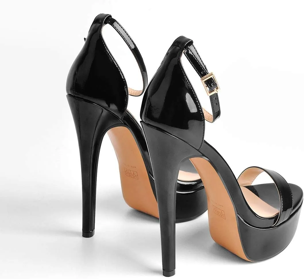 Womens Platform Sandals Peep Open Toe Chunky Block High Heels Ankle Strap Buckle Slingback Sexy Dress Sandals Shoes