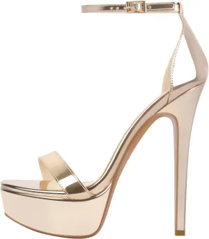 Womens Platform Sandals Peep Open Toe Chunky Block High Heels Ankle Strap Buckle Slingback Sexy Dress Sandals Shoes