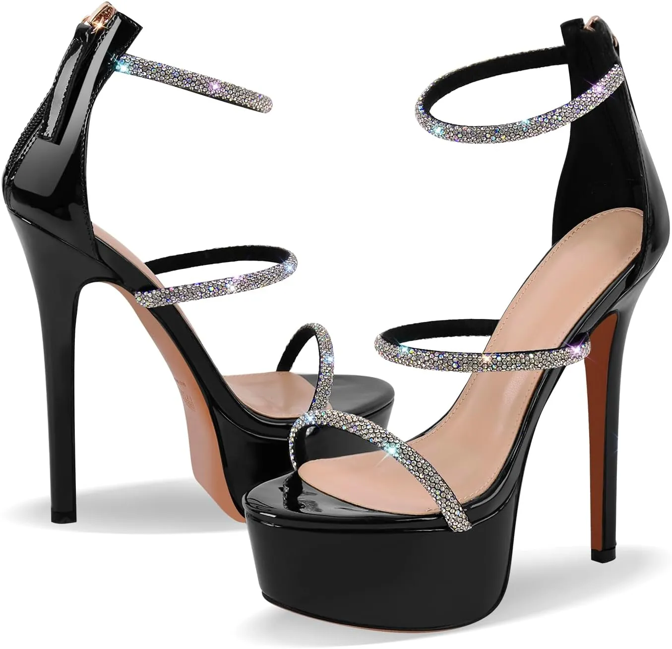 Womens Platform Sandals Peep Open Toe Chunky Block High Heels Ankle Strap Buckle Slingback Sexy Dress Sandals Shoes