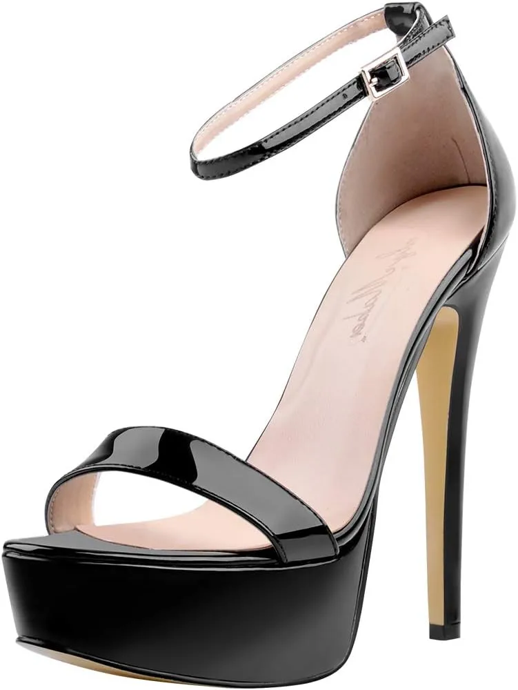 Womens Platform Sandals Peep Open Toe Chunky Block High Heels Ankle Strap Buckle Slingback Sexy Dress Sandals Shoes