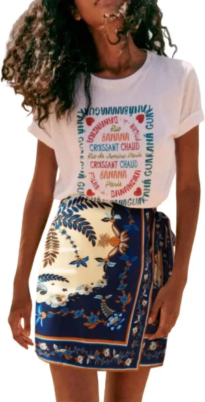 Womens Summer Floral Wrap Short Skirt Tie Side High Waist A Line Beach Vacation Boho Mini Skirt