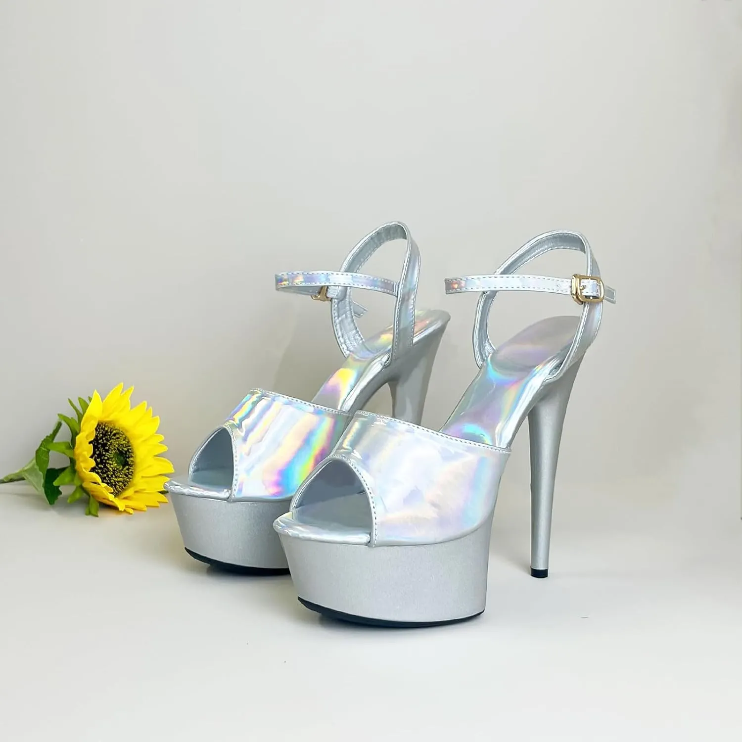 Womens's Platform Stiletto Heels Ankle Strap Peep Toe Sandals
