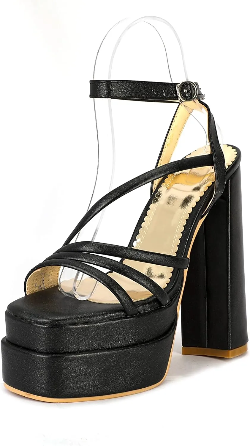 Yawors Womens LC679 Dress Fashion Casual Fashion Dress Pigskin Leather Low Kitten Heeled Sandals