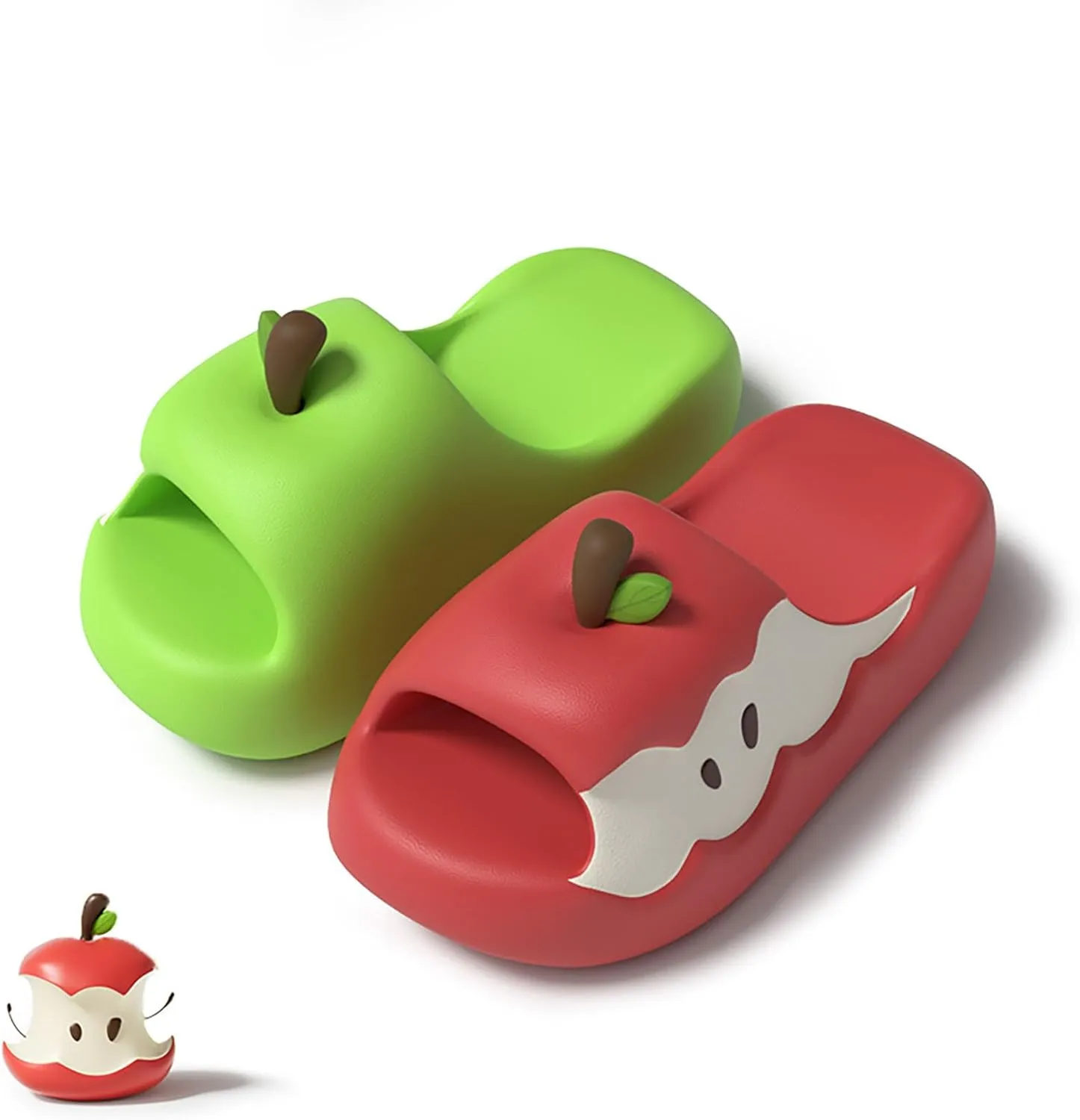 Zureto Apples Slippers for Women Men, Cute Summer Apples Shaped Fruit Slippers Sandals Non-Slip Sole Slides