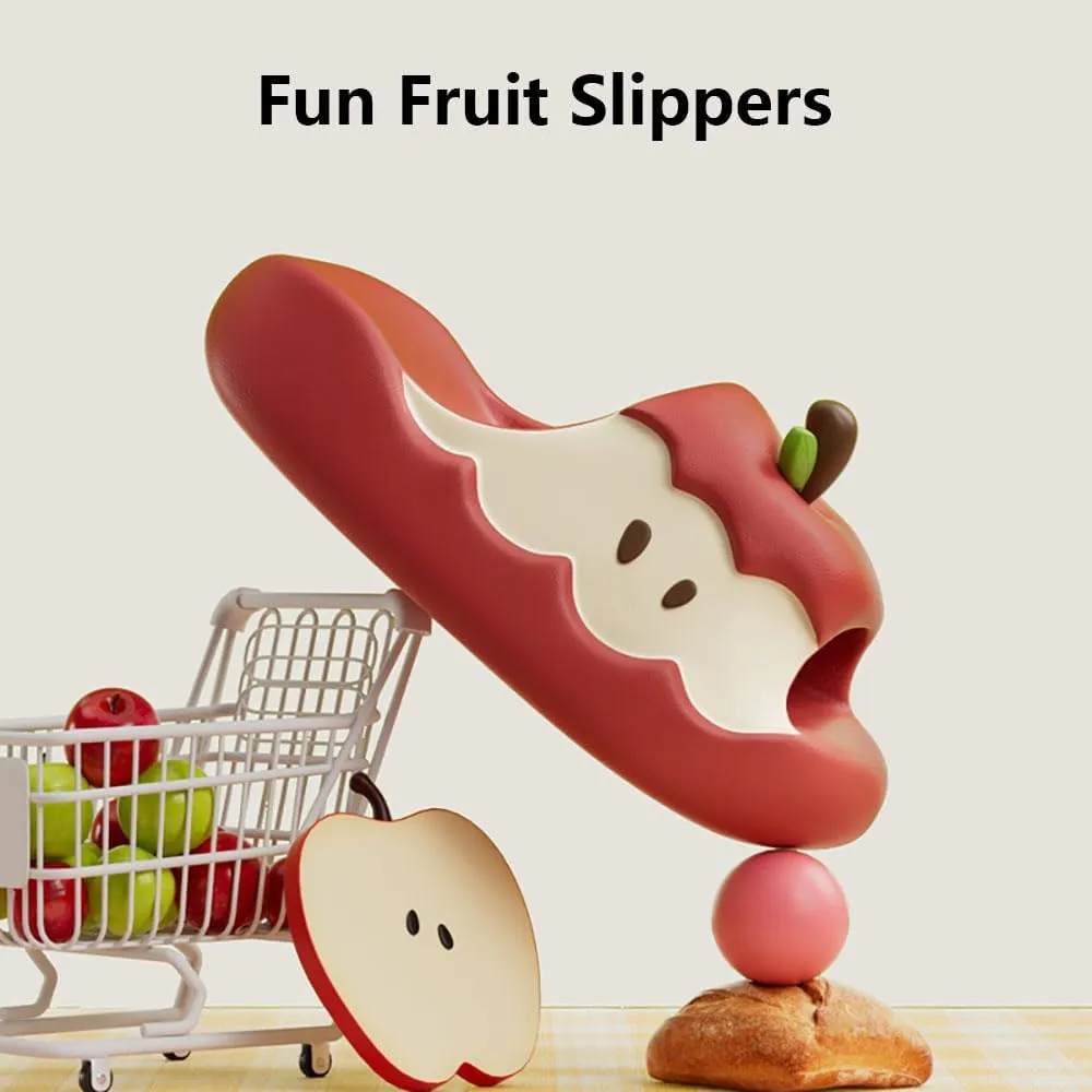 Zureto Apples Slippers for Women Men, Cute Summer Apples Shaped Fruit Slippers Sandals Non-Slip Sole Slides